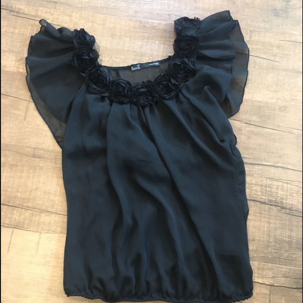 Black Chiffon Top